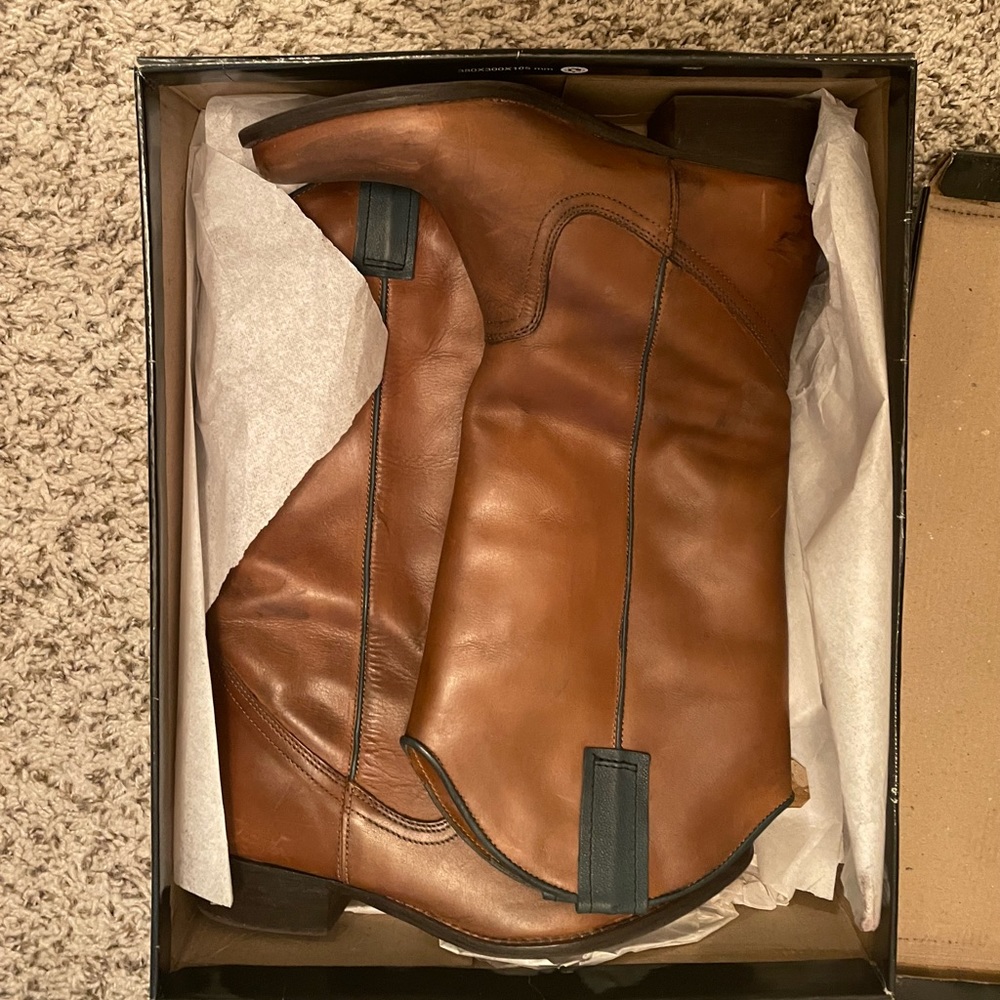 MIA size 7.5 Cognac/Blue Cowboy Boots